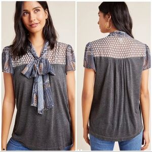 Anthropologie brand, tie neck top, size small